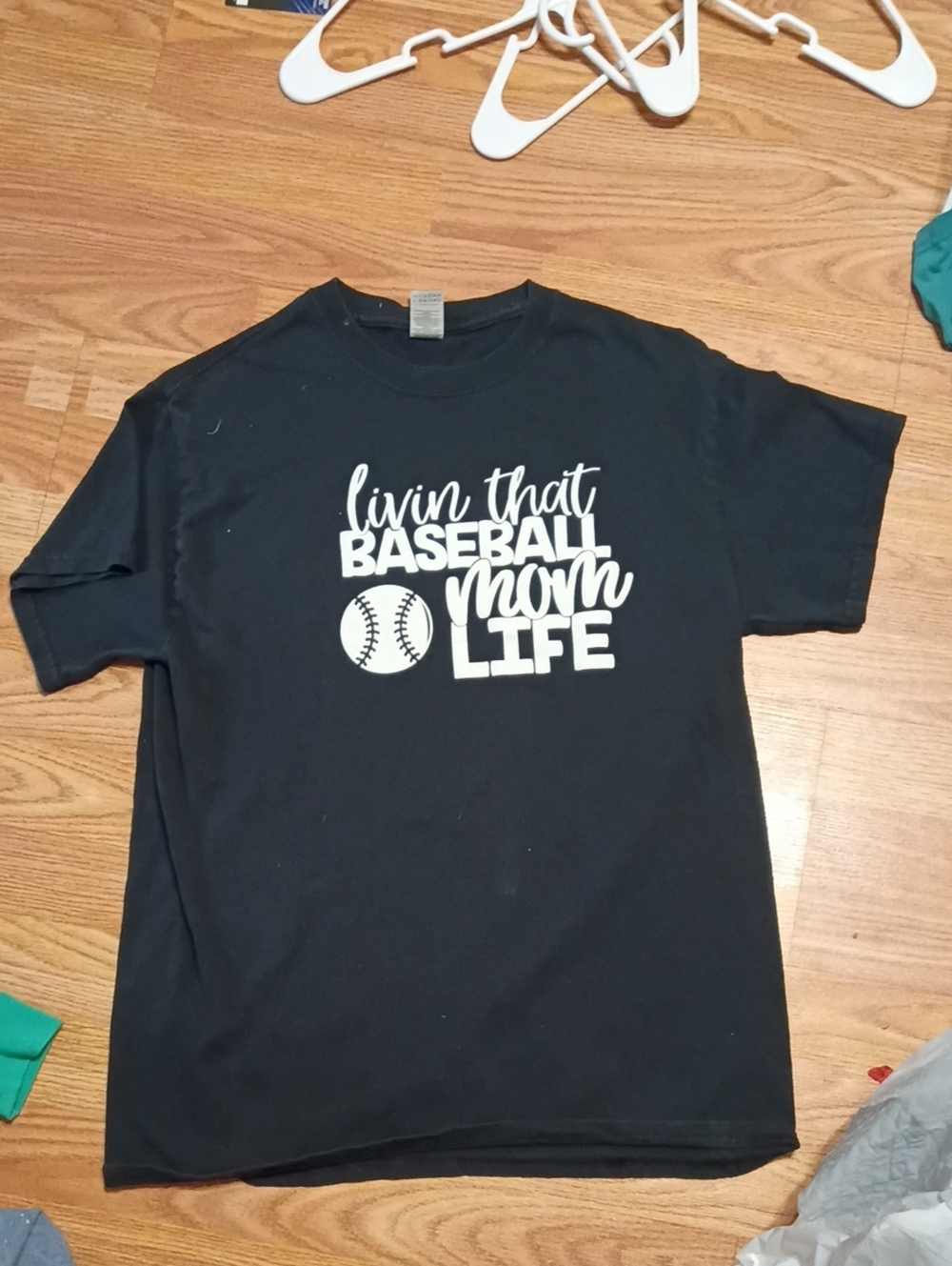 Gildan Black Heavy Cotton T-Shirt with White Care Tag